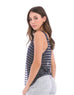 Slouchy Silver Striped Tank