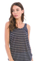 Slouchy Silver Striped Tank