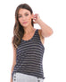 Slouchy Silver Striped Tank