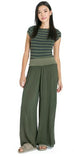 Flat Waist Wide Leg Pant