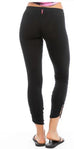 Low Rise Shirred Button Ankle Leggings