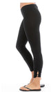 Low Rise Shirred Button Ankle Leggings