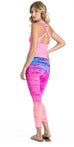 Long Rolldown Capri Leggings with Tie dye