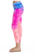 Long Rolldown Capri Leggings with Tie dye