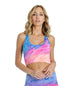 Racerback Cotton Midi Sports Bra with Tie Dye