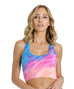 Racerback Cotton Midi Sports Bra with Tie Dye