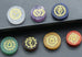 Chakra Small Disk Stone Set with Engraved Symbols - 7 pieces
