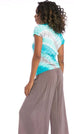 Ruched Back T with Wave Wash Tie Dye