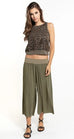 Flat Waist Boho Capri Pant