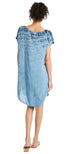 Short Sleeve Shirttail Tunic/Dress with Butterfly Wash Tie Dye