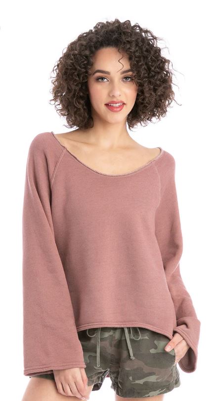 Long Sleeve Raglan Sherpa Sweatshirt