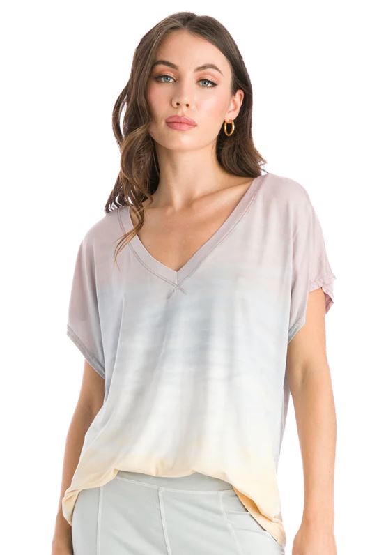 Slouchy V Neck T - with Tie Dyes