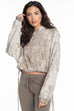 Crop Boxy Drawstring Hoodie Sweatshirt