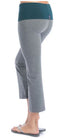 Rolldown Flare Capri Leggings with Contrast Waistband