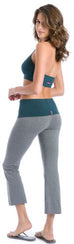 Rolldown Flare Capri Leggings with Contrast Waistband