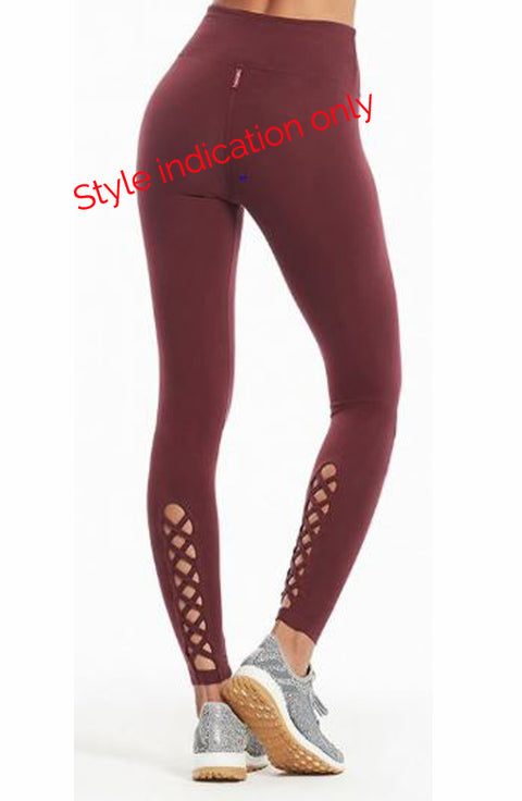 Flat Waist Lace Back Ankle Leggings - Pranachic
