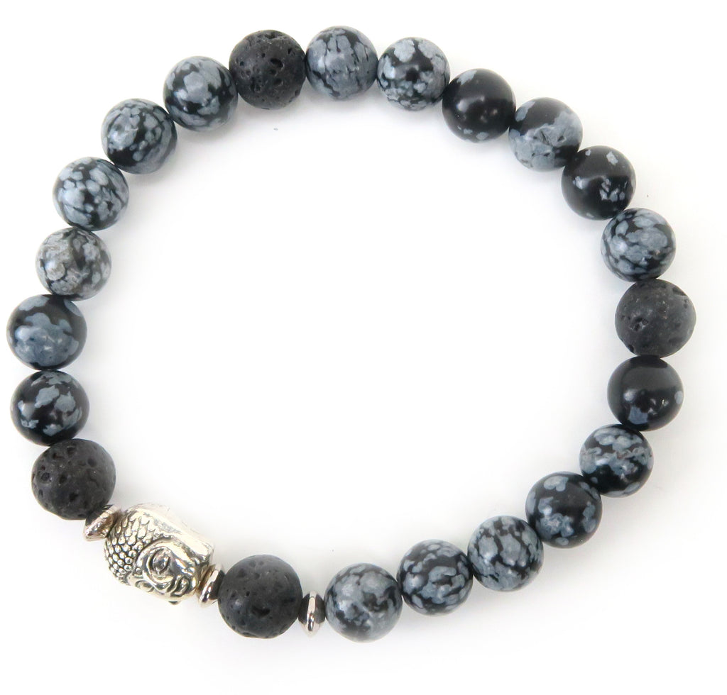 Elastic bracelet basalt lava stone cheap free shipping.