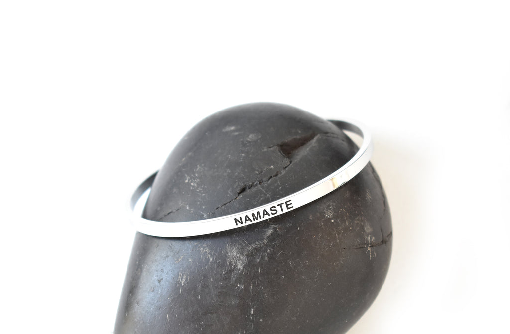 NAMASTE - Stainless Steel Cuff Bracelet for Women and Men - Pranachic