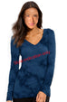 V Neck Skinny Hoodie with Mineral Wash or Lizard Tie Dye