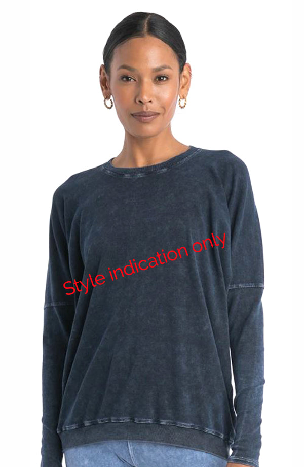 Long Sleeve Drape Back Tee in Baby Ribbed Cotton