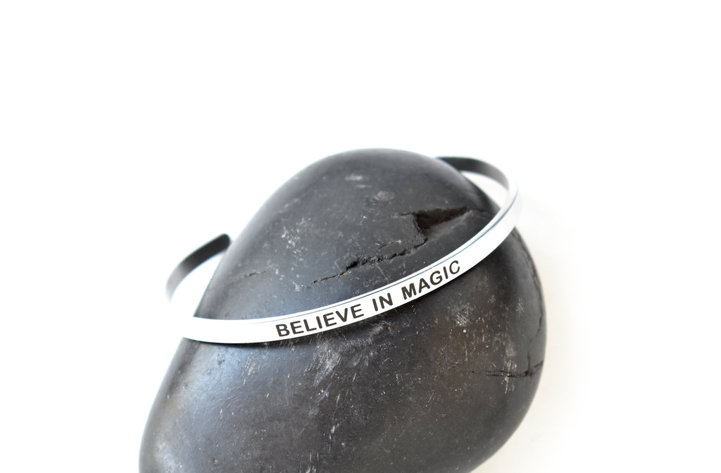 BELIEVE IN MAGIC - Stainless Steel Cuff Bracelet for Women and Men - Pranachic