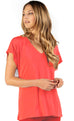 Slouchy V Neck T - Coral Pink