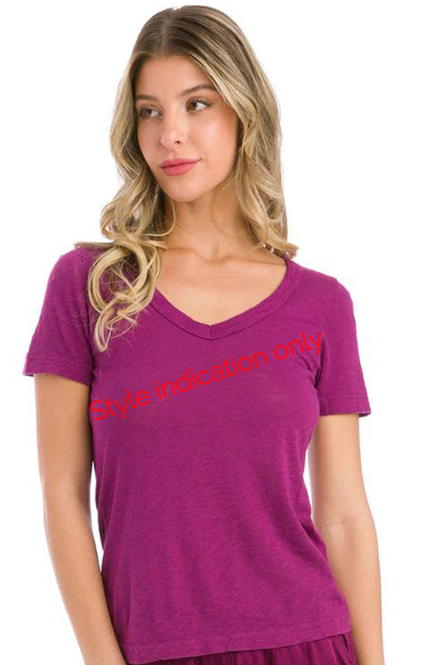 Slub V Neck T